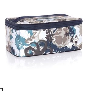 BRAND NEW Thirty One blue floral makeup/travel bag